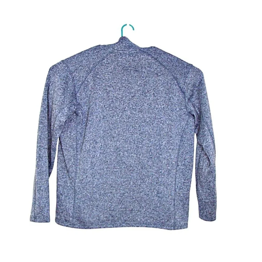 Eddie Bauer Mens Radiator Fleece Pullover 1/4-Zip Heather Blue Mock Neck Size XL